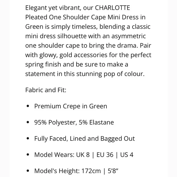 Lavish Alice Green Asymmetrical One-Shoulder Dress Size 4 - Picture 10 of 11